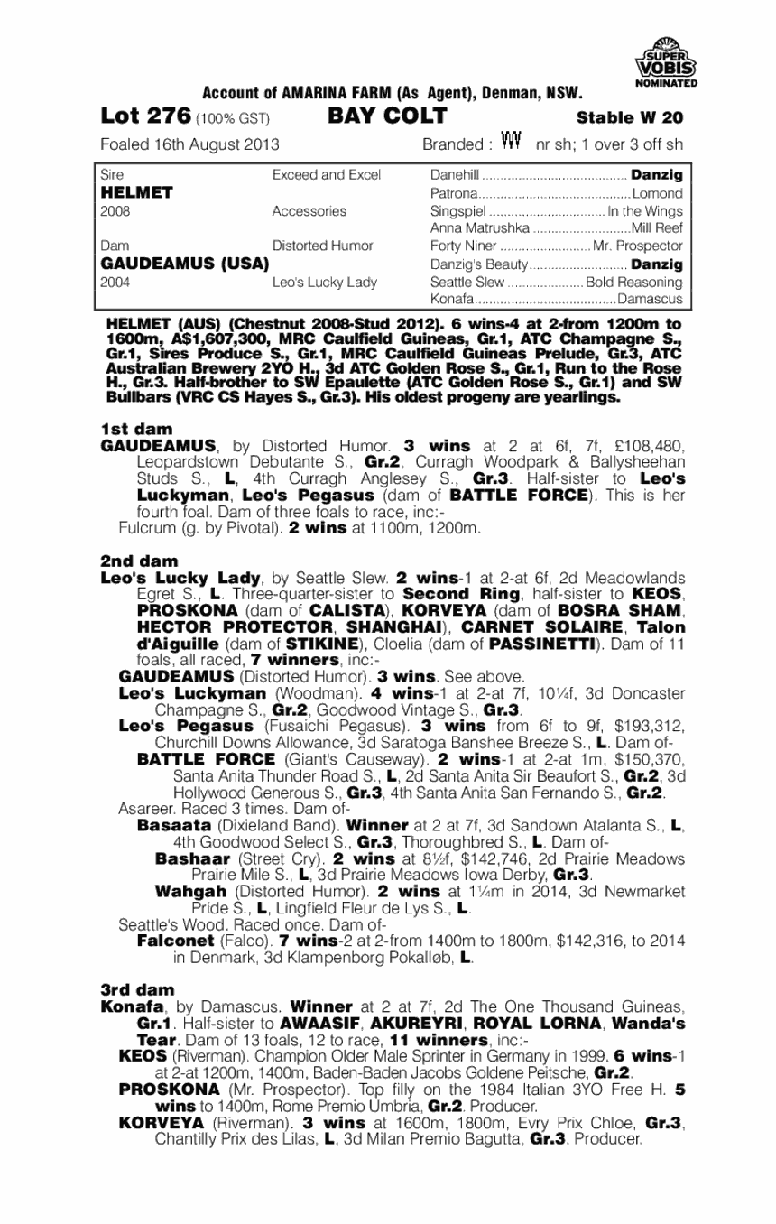 Igitur (AUS) - pedigree
