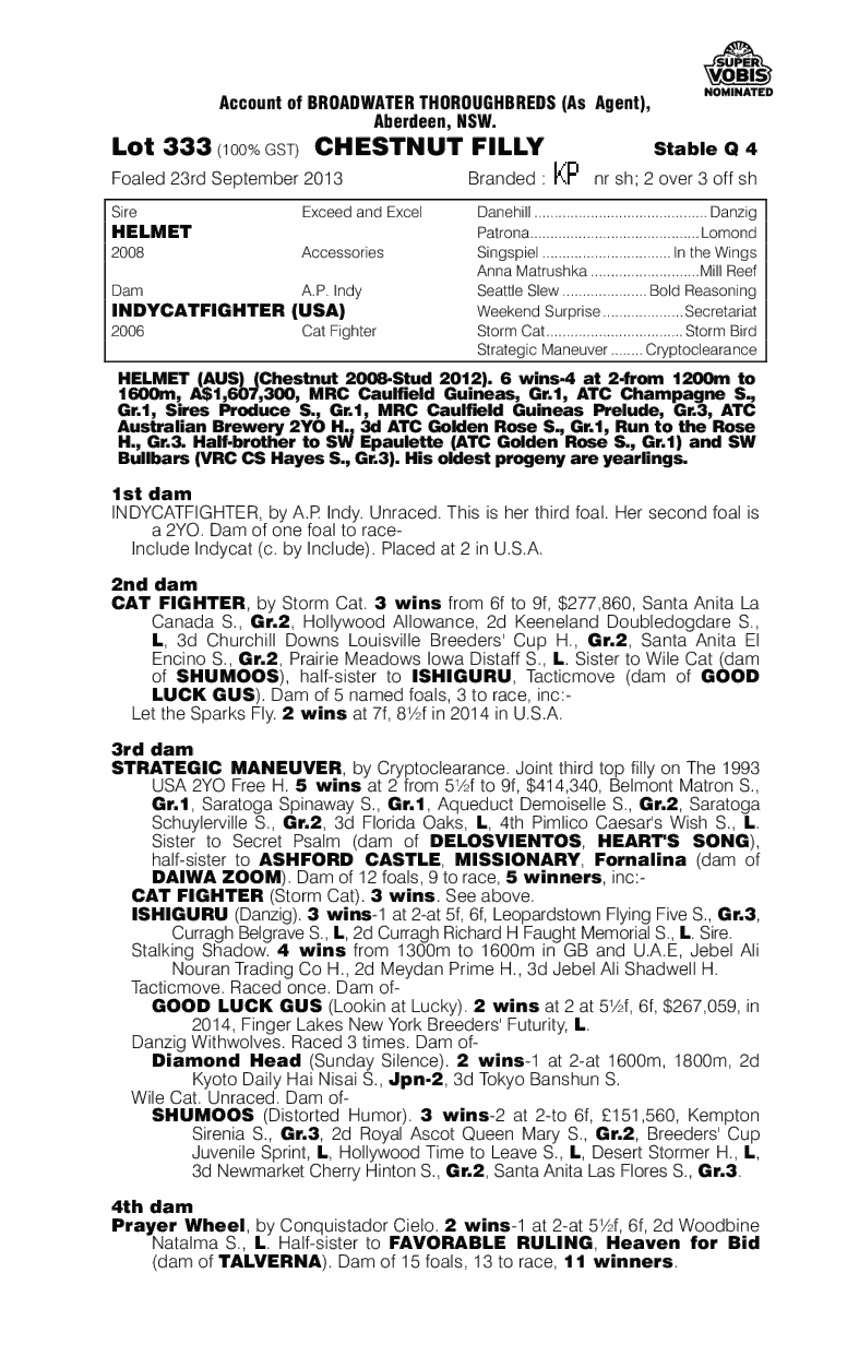 Mantilla (AUS) - pedigree