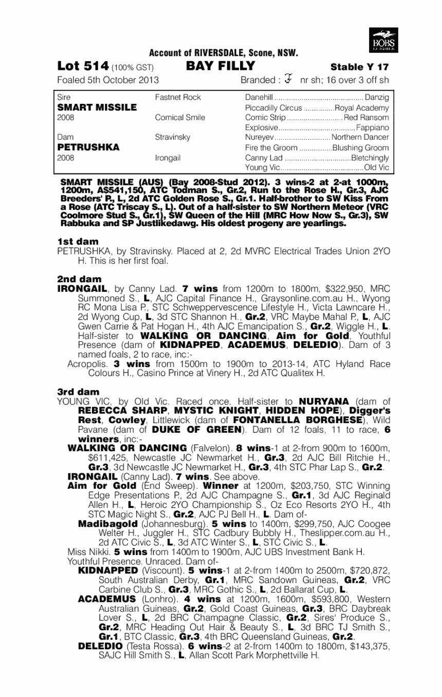 Miss Pocket Rocket (AUS) - pedigree