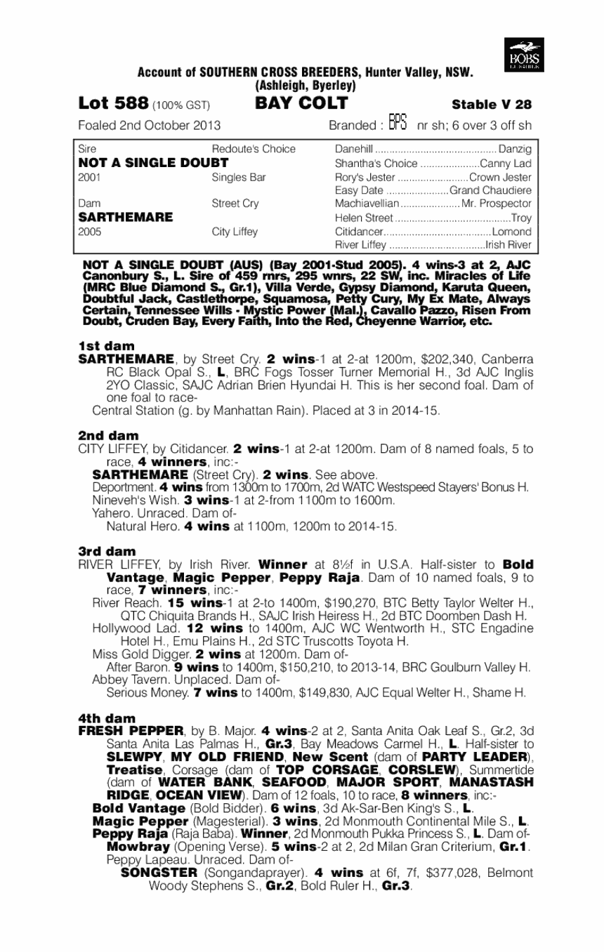 Doubt Defying (AUS) - pedigree