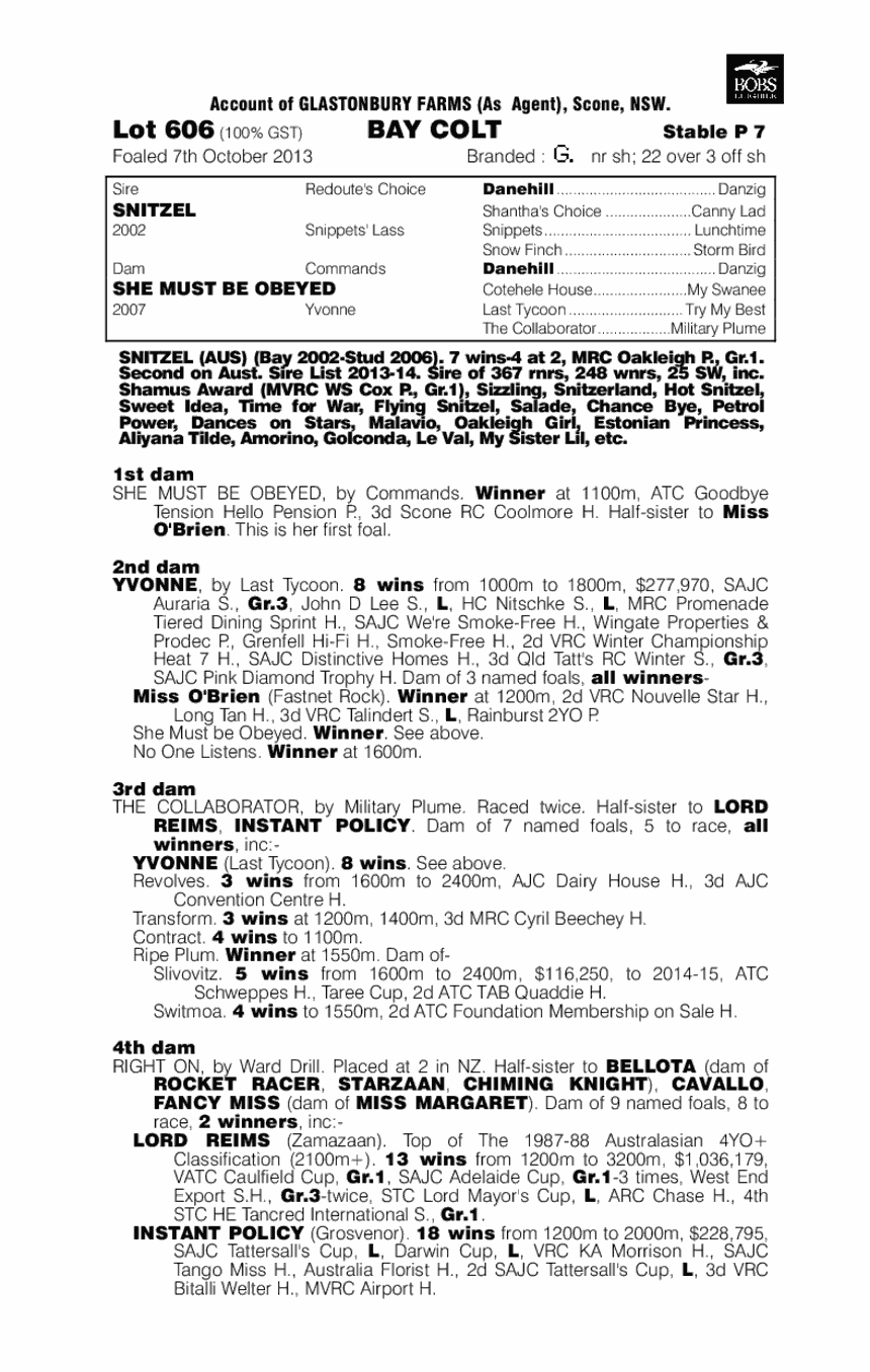 Son Of A Snitz (AUS) - pedigree