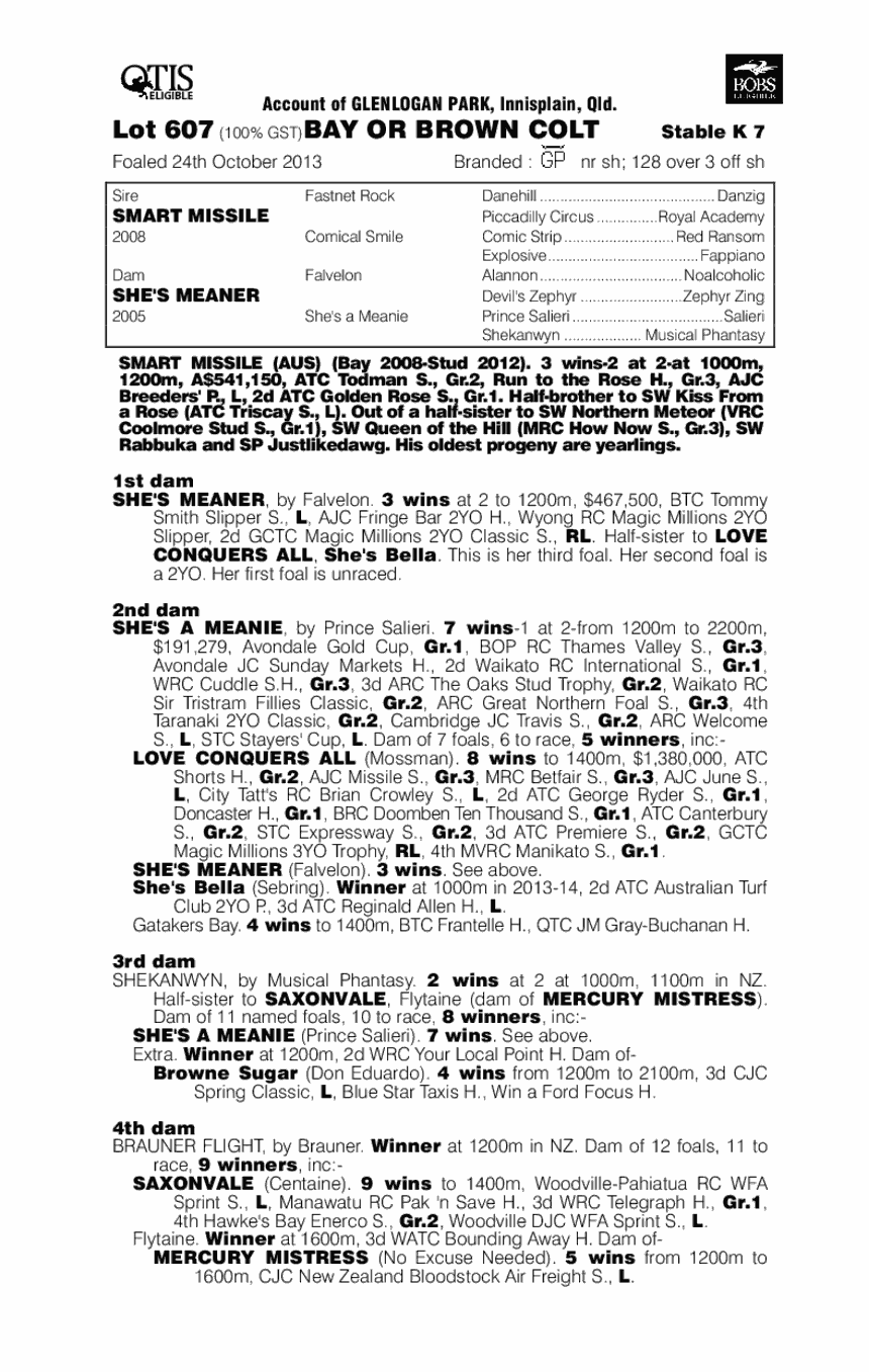 Smart Missile (AUS) / She's Meaner (AUS) - pedigree