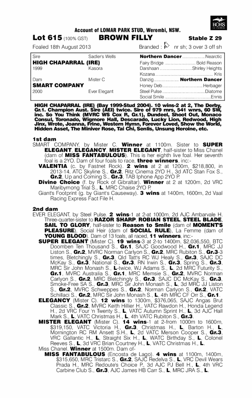 Miss Ponderosa (AUS) - pedigree