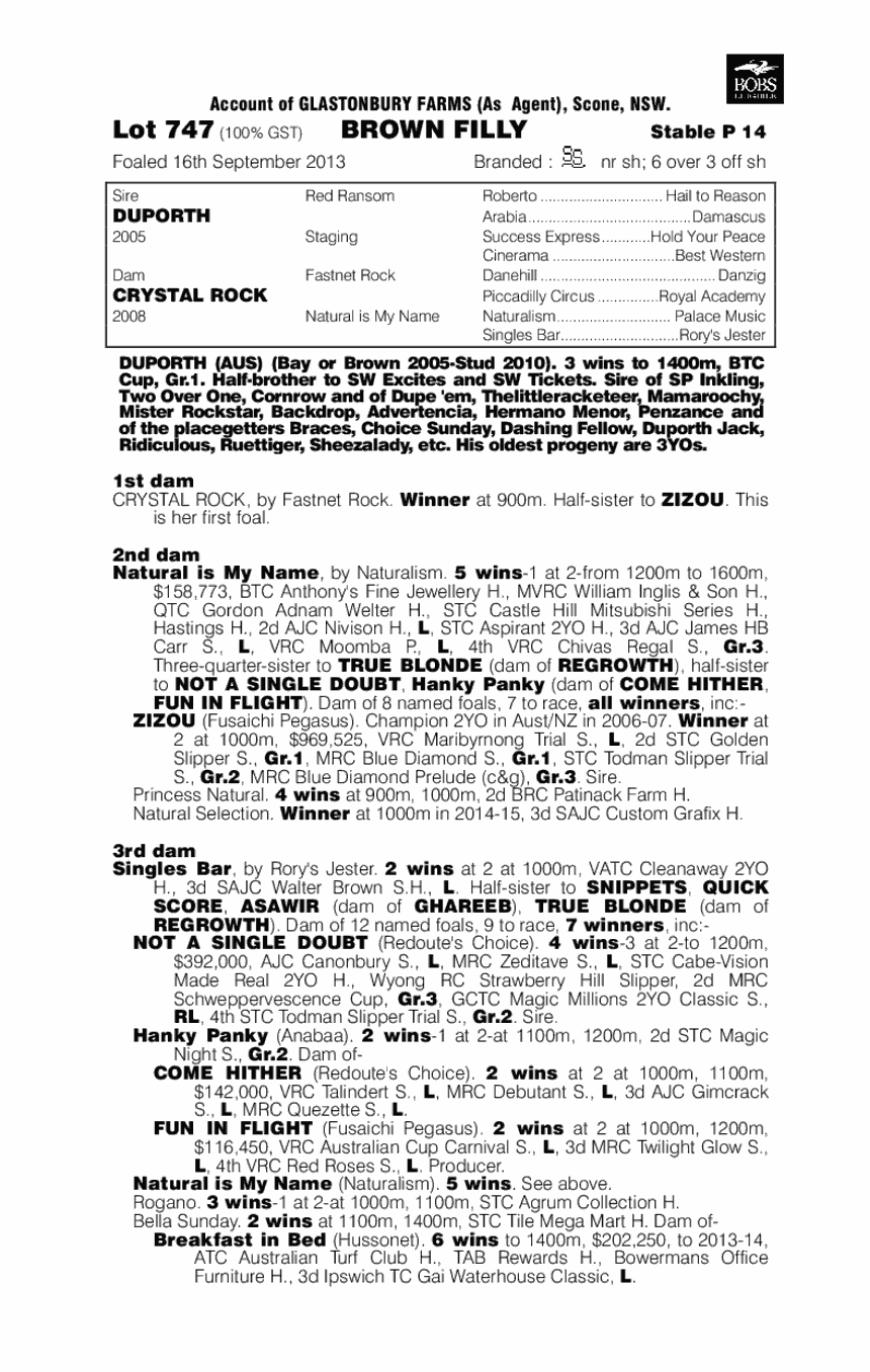 Dunamite (AUS) - pedigree