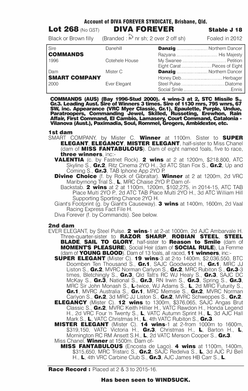 Diva Forever (AUS) - pedigree