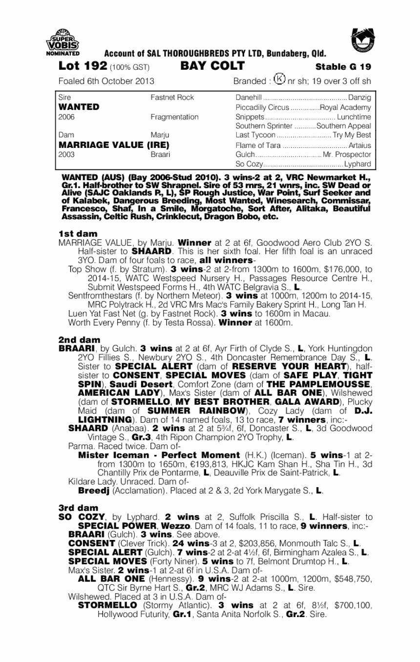 Trigamy (AUS) - pedigree