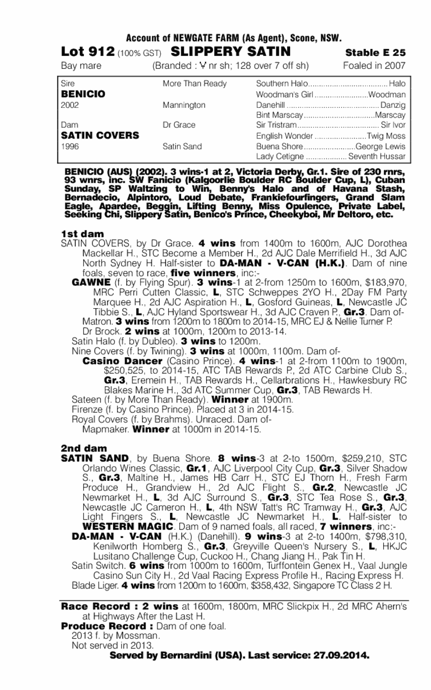 Slippery Satin (AUS) - pedigree