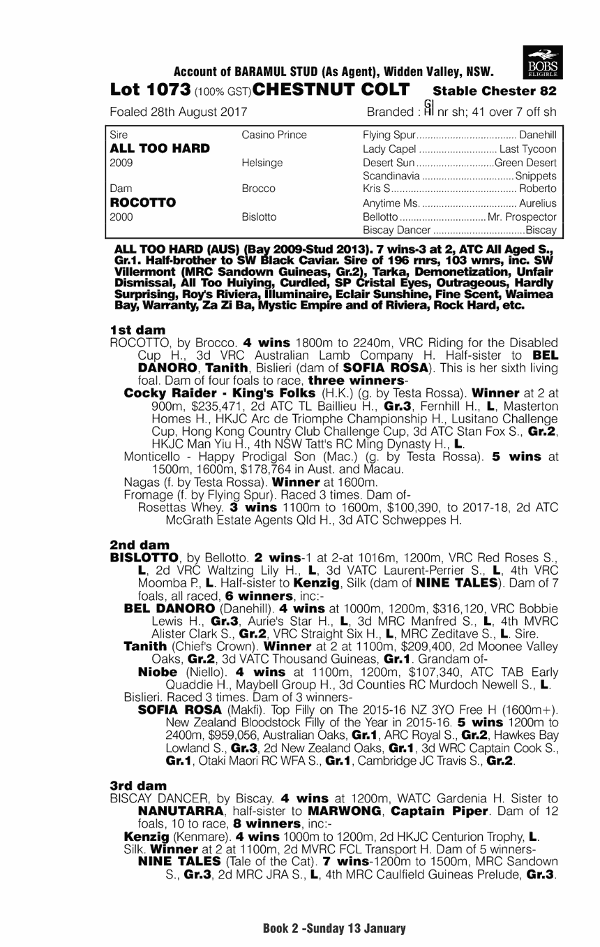 All Too Hard (AUS) / Rocotto (AUS) - pedigree