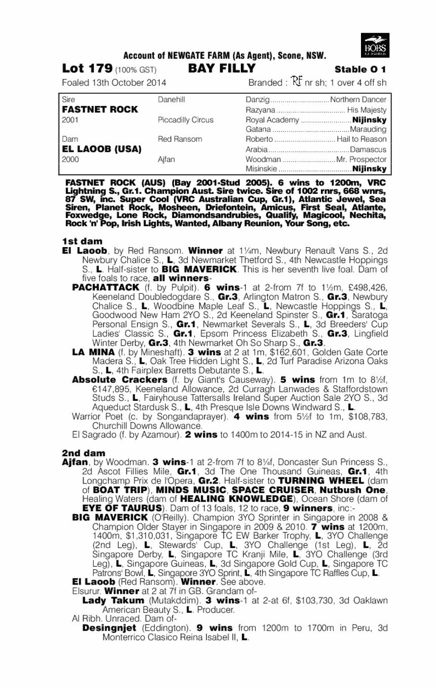 Fastnet Rock (AUS) / El Laoob (USA) - pedigree
