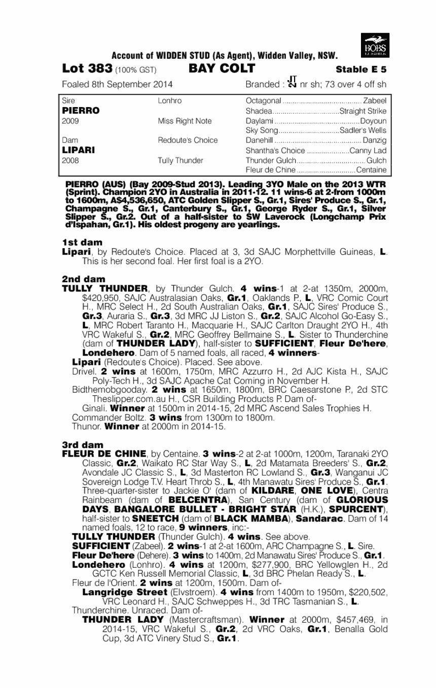 Pierro (AUS) / Lipari (AUS) - pedigree