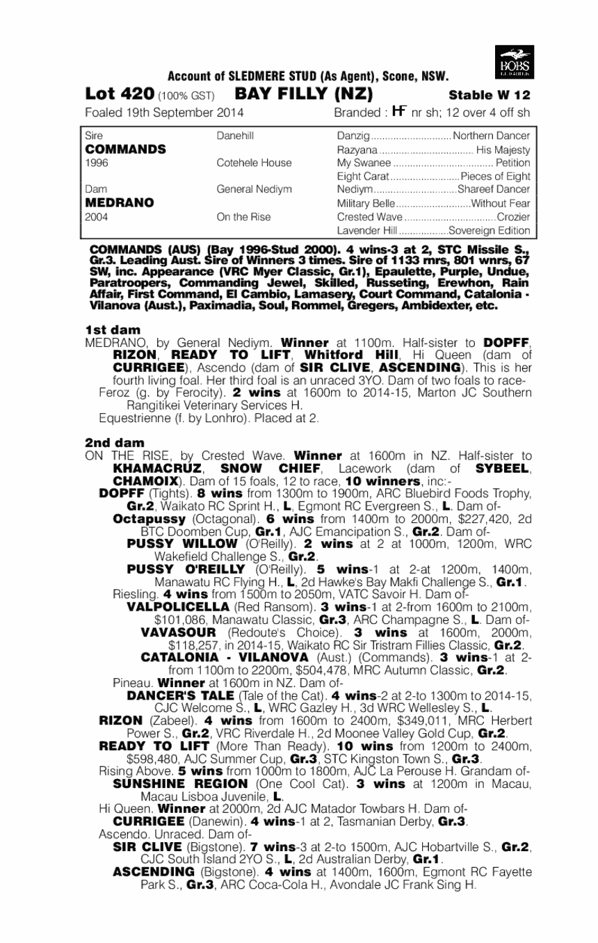 St Gallen (NZ) - pedigree