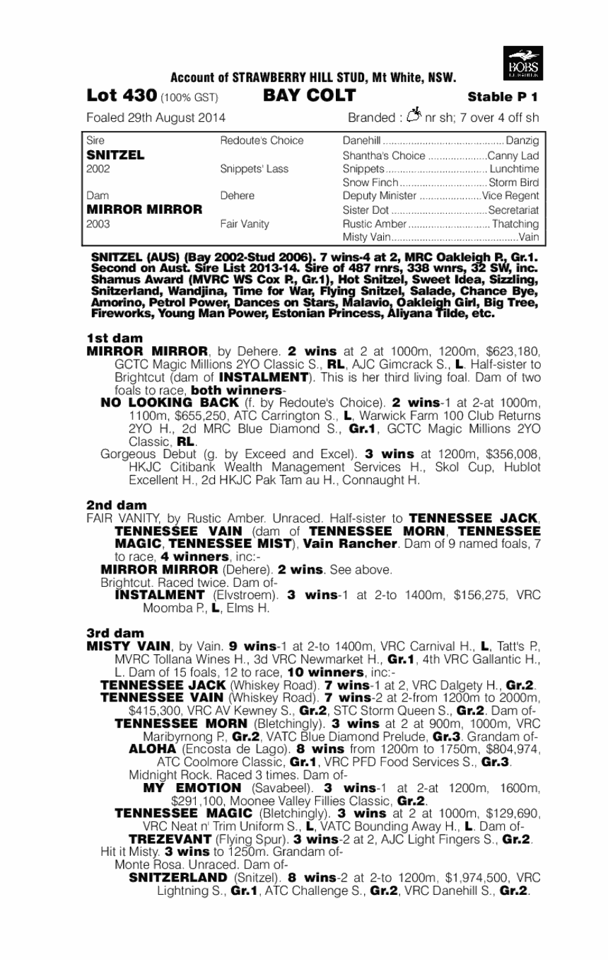 Chauffeur (AUS) - pedigree