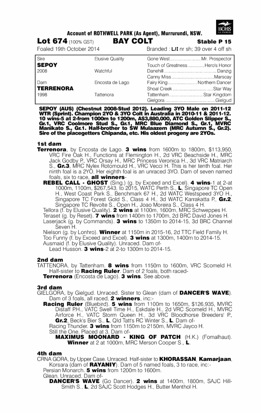 Sepoy (AUS) / Terrenora (AUS) - pedigree